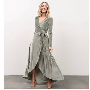 Baltic Born Sage Green Wrap Bridesmaid Dress - Size S